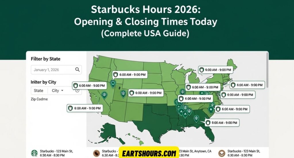 Starbucks Hours 2026: Opening & Closing Times Today